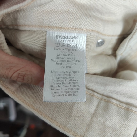 Everlane The Original Cheeky‎ Jean Womens 26 Regular Organic Cotton Ecru Beige - Picture 9 of 12